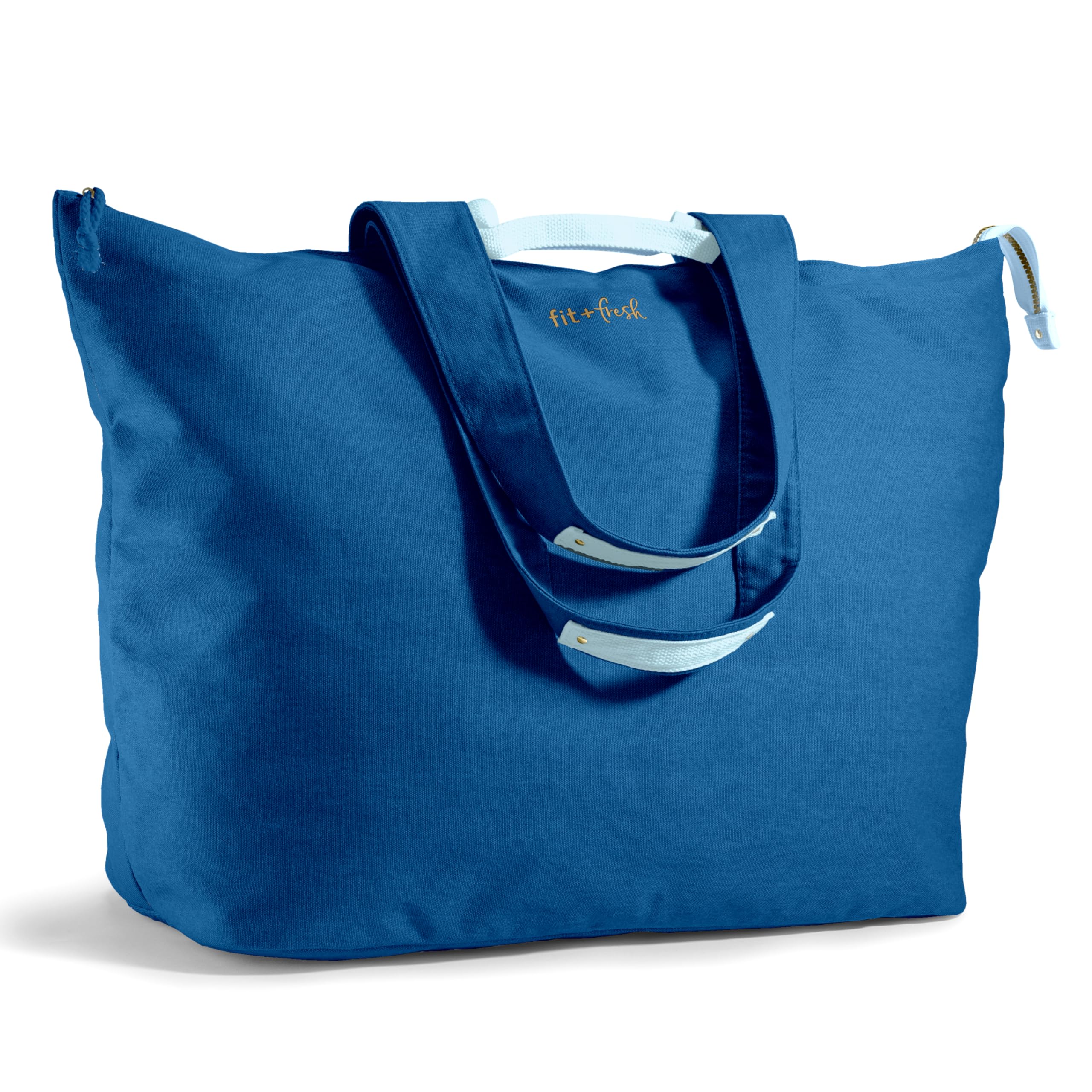 Fit & Fresh Large Beach Bag for Women - Extra Large Travel Tote With Pockets, Cobalt Image