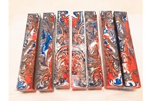 Pen Kit Mall Alumilite Red White Blue Pen Blank Pen/Reel/Razor Blank 3/4 x 3/4 x 5.25 (1) PEN BLANK