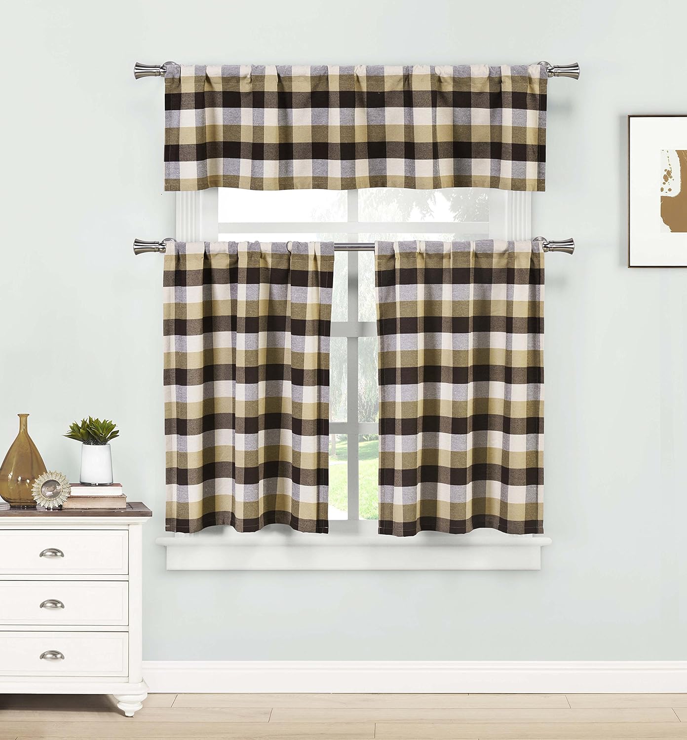 Best rustic 3 piece kitchen curtains