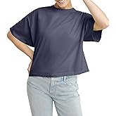 Hanes Womens Originals Garment Washed Cropped T-Shirt, Crewneck Crop Tees for Women