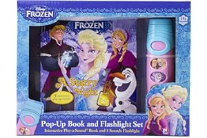 Disney Frozen Elsa, Anna, Olaf, and More! - Pop-up Book and Flashlight Toy Set - PI Kids (Play-A-Sound)