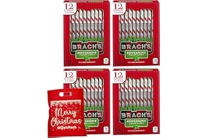 NOSH PACK Peppermint Candy Canes Christmas Candy, 48 Individually Wrapped Bulk Candy Cane, Holiday and Christmas Stocking Stuffers