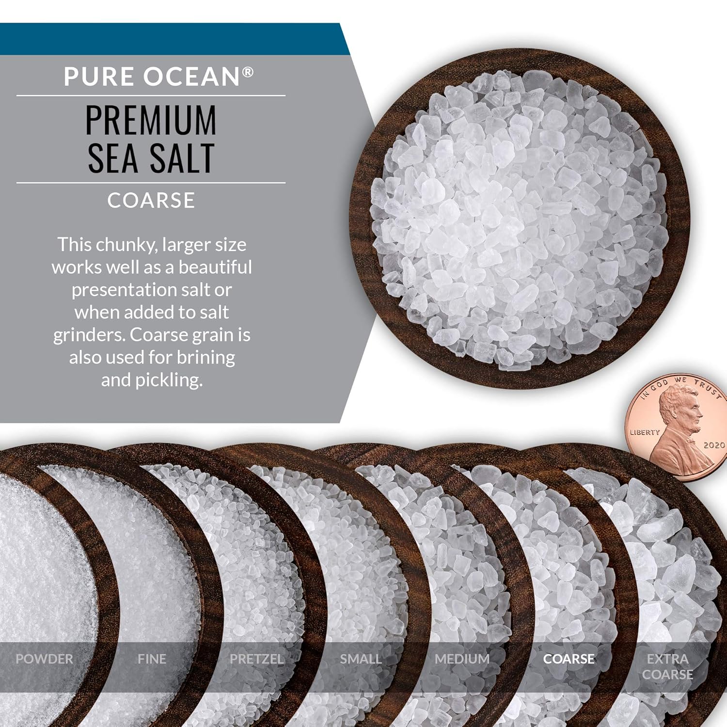 SaltWorks Pure Ocean Sea Salt, Coarse Grain, 5 Pound Bulk Bag: Grocery & Gourmet Food