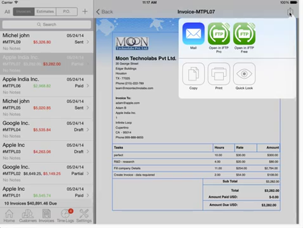 Free Billing & Invoicing Maker App - Moon Invoice - App on Amazon Appstore