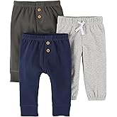 Carter's Baby Boys' 3-Pack Pants Grey/Navy