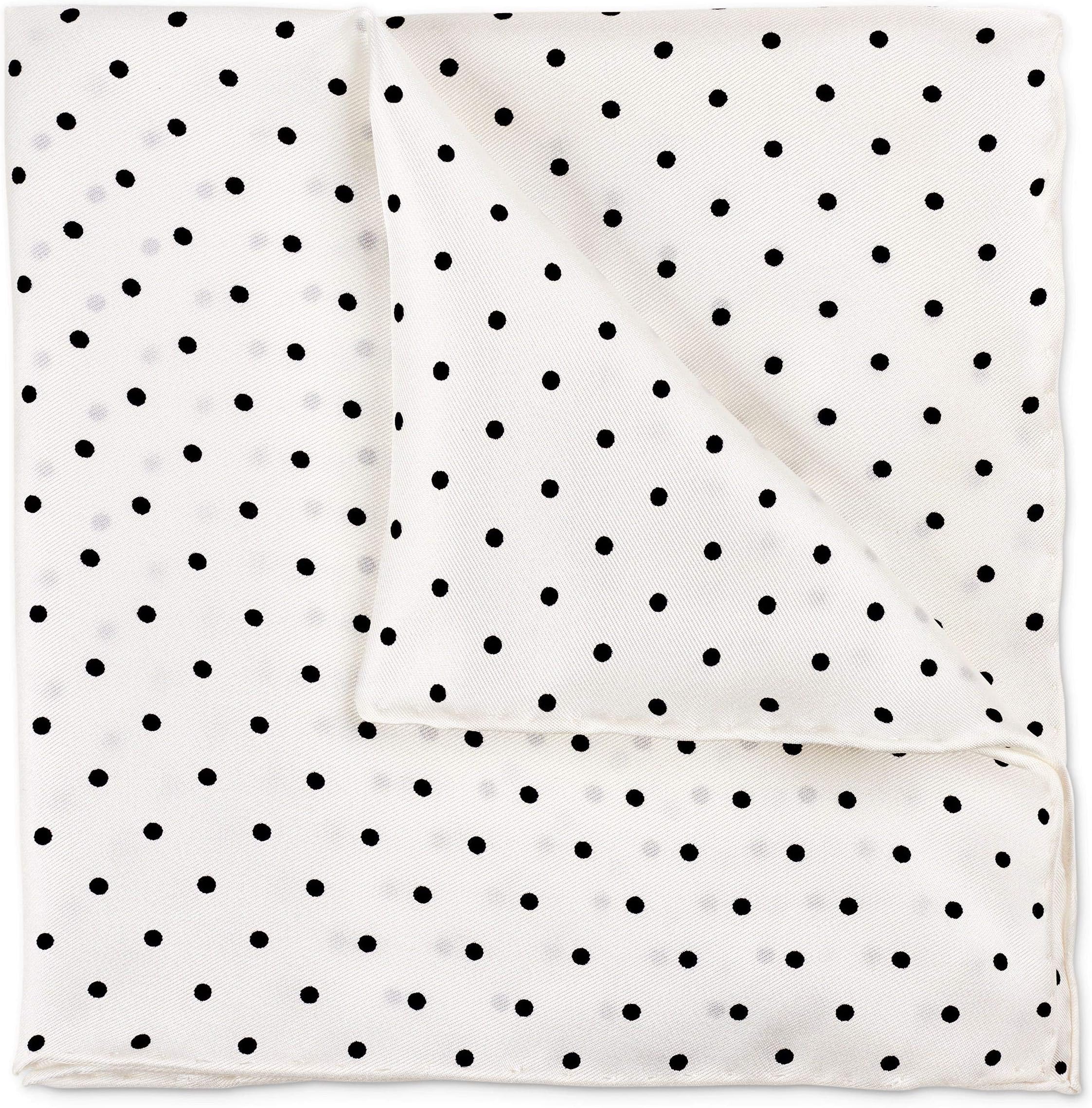100% Silk Twill Solid White Pocket Square Gift Boxed by Puentes Denver (Various Colors)