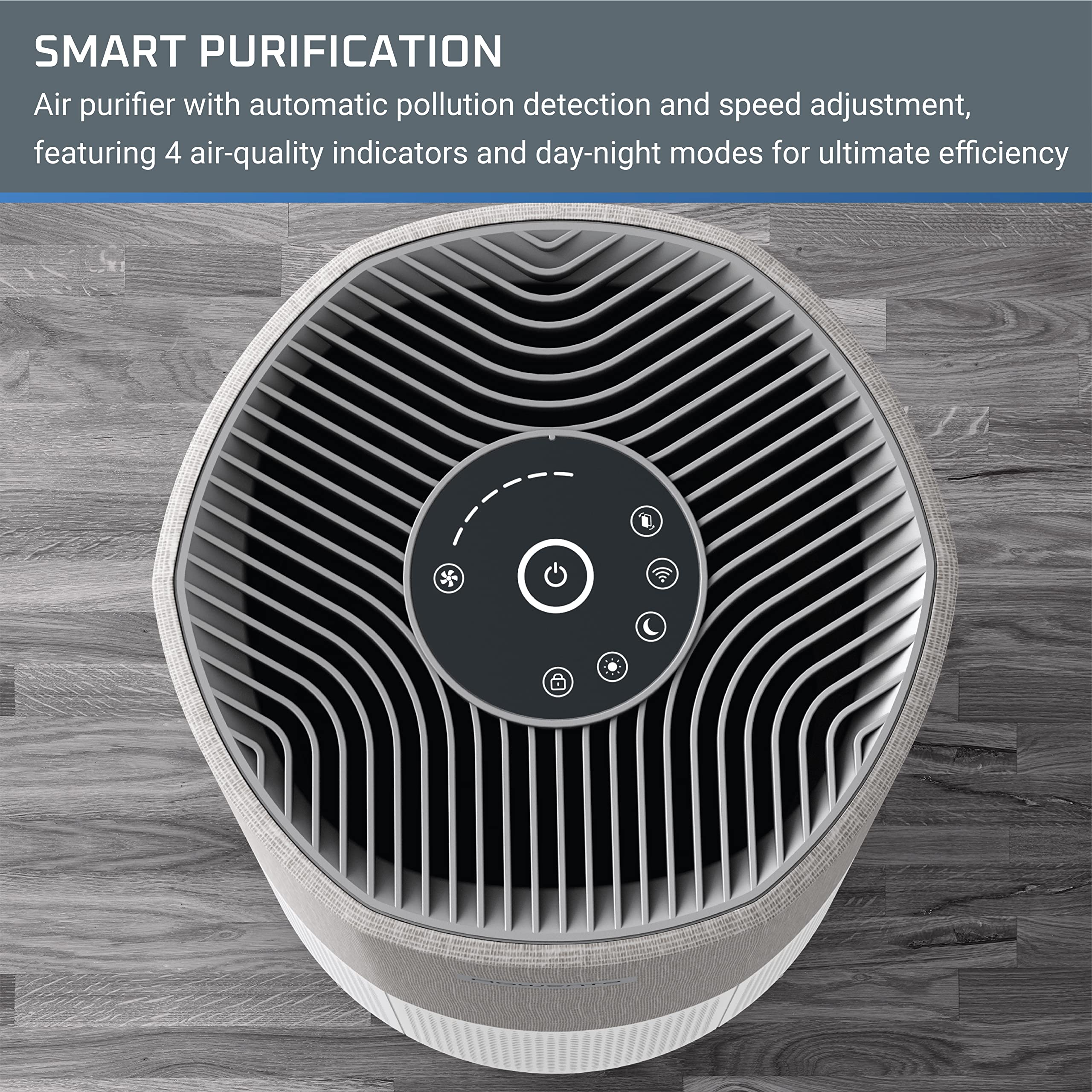 Rowenta Pure Air City Air Purifier 876 Square Foot Room Dust Pet Dander Smoke Mold Pollen Bacteria Virus Allergen, Odor Removal, for Home Office Nursery, HEPA Filter PU2840