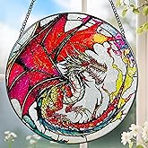 Stained Glass Window Hanging, Stained Glass Suncatcher, Dragon Sun Catcher, Window Hanging Decor, Dragon Gift, Gifts for Fathers Day, Christmas or Birthday Gift, Gifts for Him Dad Grandfather Son