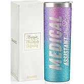 Onebttl Medical Assistant Gifts for Wowen, Gifts for MA on Birthday and Christmas, 20oz Insulated Stainless Steel Tumbler - Glitter