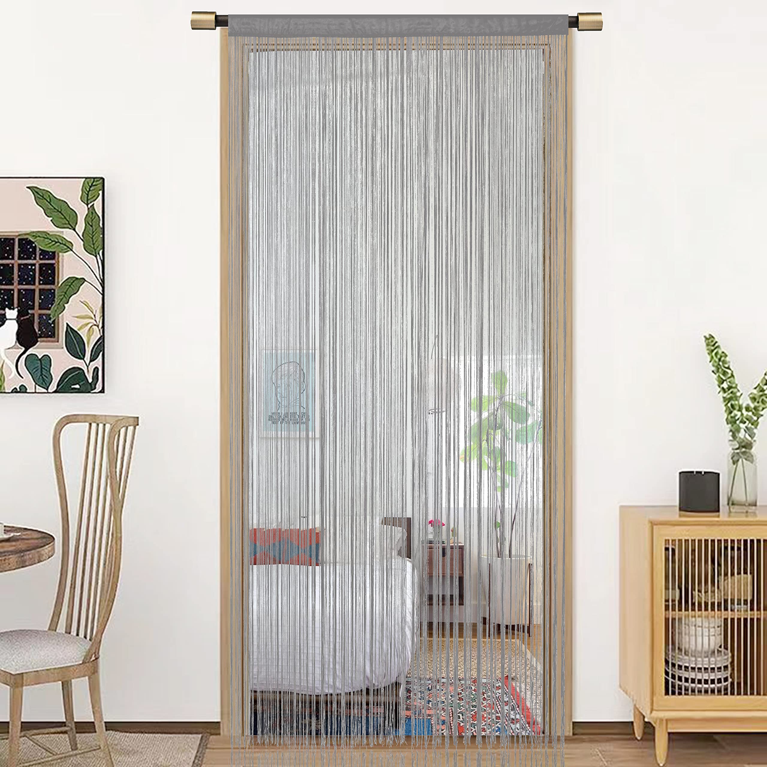 HSYLYM Door Curtain Window Curtains Door Decorations Room Dividers Decorations for Room,Doorways,Wall,Closet,Party and Furniture,One Piece Design,W35 xL79,Grey