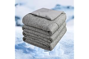 INGEROOM Cooling Comforter for hot sleepers Absorbs Body Heat to Keep Cool, Cold Tech Fabric,Summer Comforter Machine Washable Cooling Blanket for Hot Sleepers - Queen size（Grey 90'' x 90''）