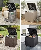 CASARIA Polyrattan Garden Cushion Storage Box 318 L Grey 75x75x70cm view 4