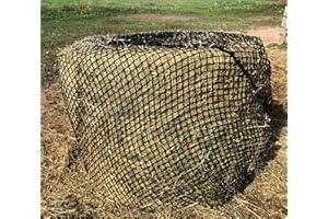 Tech Equestrian KNOTLESS HEAVYDUTY 4-5mm Thick Round Bale Slow Feed Hay Net (4x5)