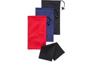 MAMLYN Premium Quality Microfiber Sunglasses Pouch With Spring Fastener