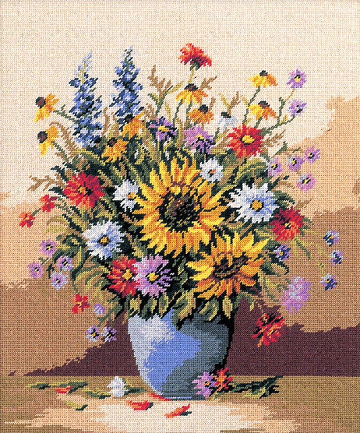 Tapestry Stitch Kit "/" Sommerblumenstrauß Complete Cross Stitch Tapestry Kit CM