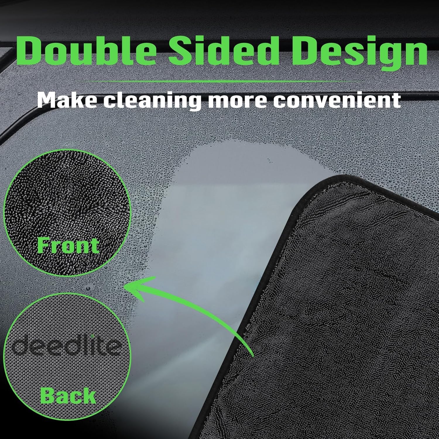 Deedlite Shiny Bath Wipes XXL Trockentuch Dusche, Fast Dry Auto Trockentuch, Mikrofasertücher, Premium Tuch für Auto, Duschkabine, Haushalt, Camping 5