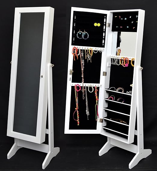 Espejo joyero blanco con cajonera cheval joyería espejo gabinete