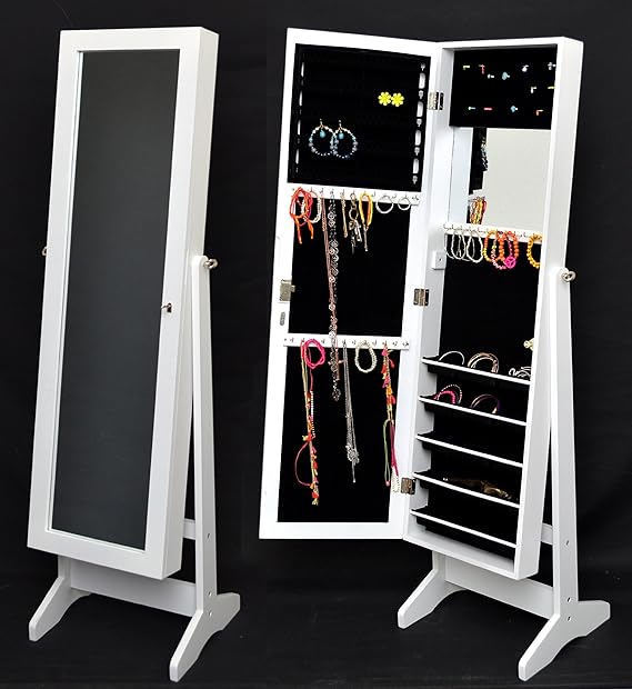 Espejo joyero blanco con cajonera cheval joyería espejo gabinete