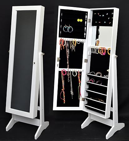 Espejo joyero blanco con cajonera cheval joyería espejo gabinete