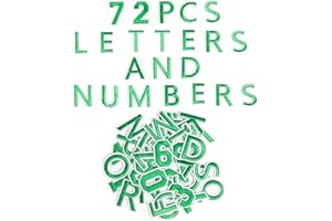 Harsgs 72 PCS Iron on Letters Numbers Patches, Embroidered Patches Letters A-Z Numbers 0-9 Applique for Clothes, Dress, Hat, Jeans, DIY Accessories, Green