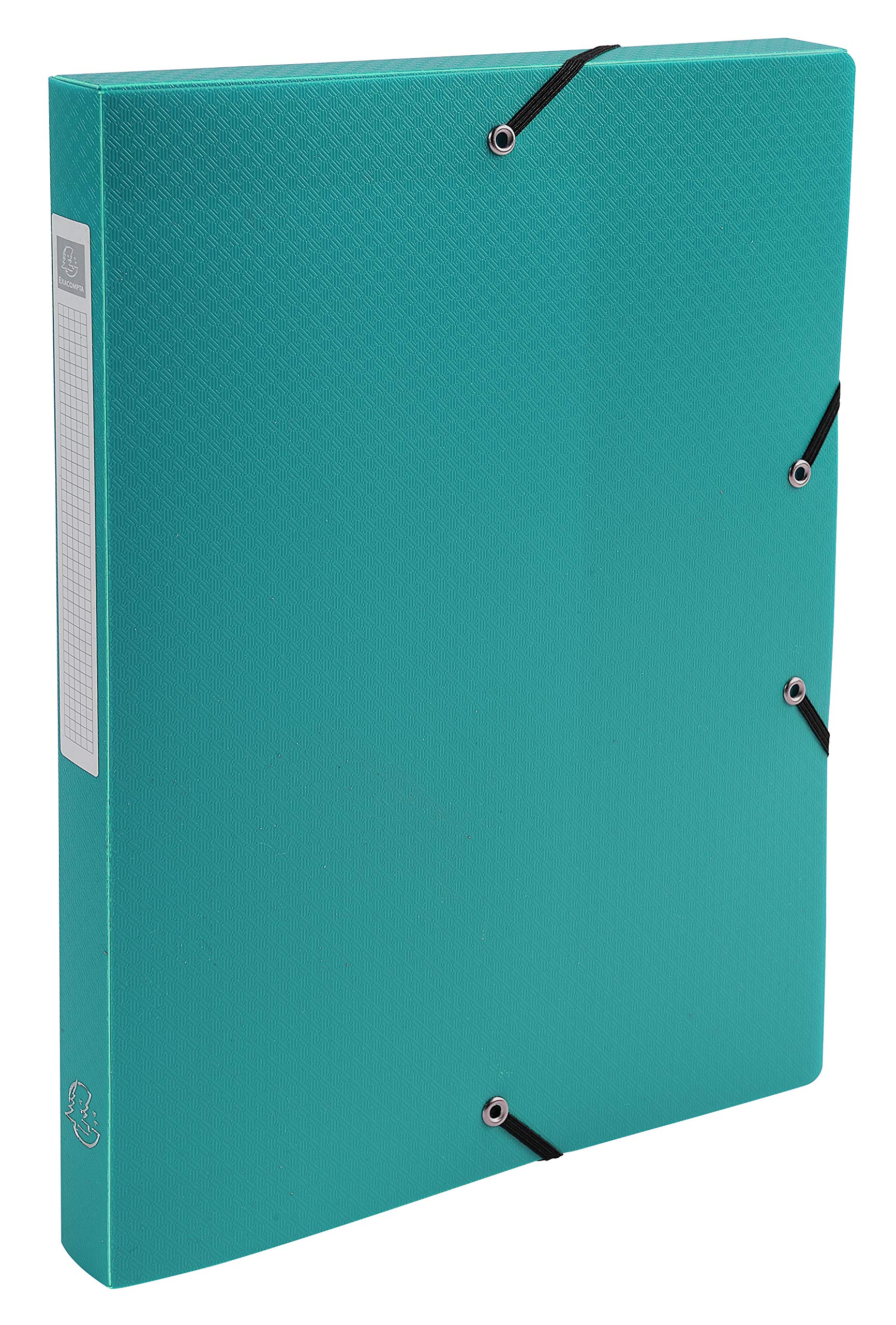 Exacompta - Ref 59683E - Uni PP Elasticated Filing Box - 250 x 330mm in Size, Suitable for Holding A4 Documents, 25mm Spine, Opaque Polypropylene, Spine Label - Green