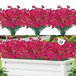 Lnoicy 24 Pcs Artificial Flowers for