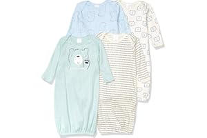 Gerber Unisex Baby Boy and Girls 4-Pack Sleeper Gown, Bear, Preemie