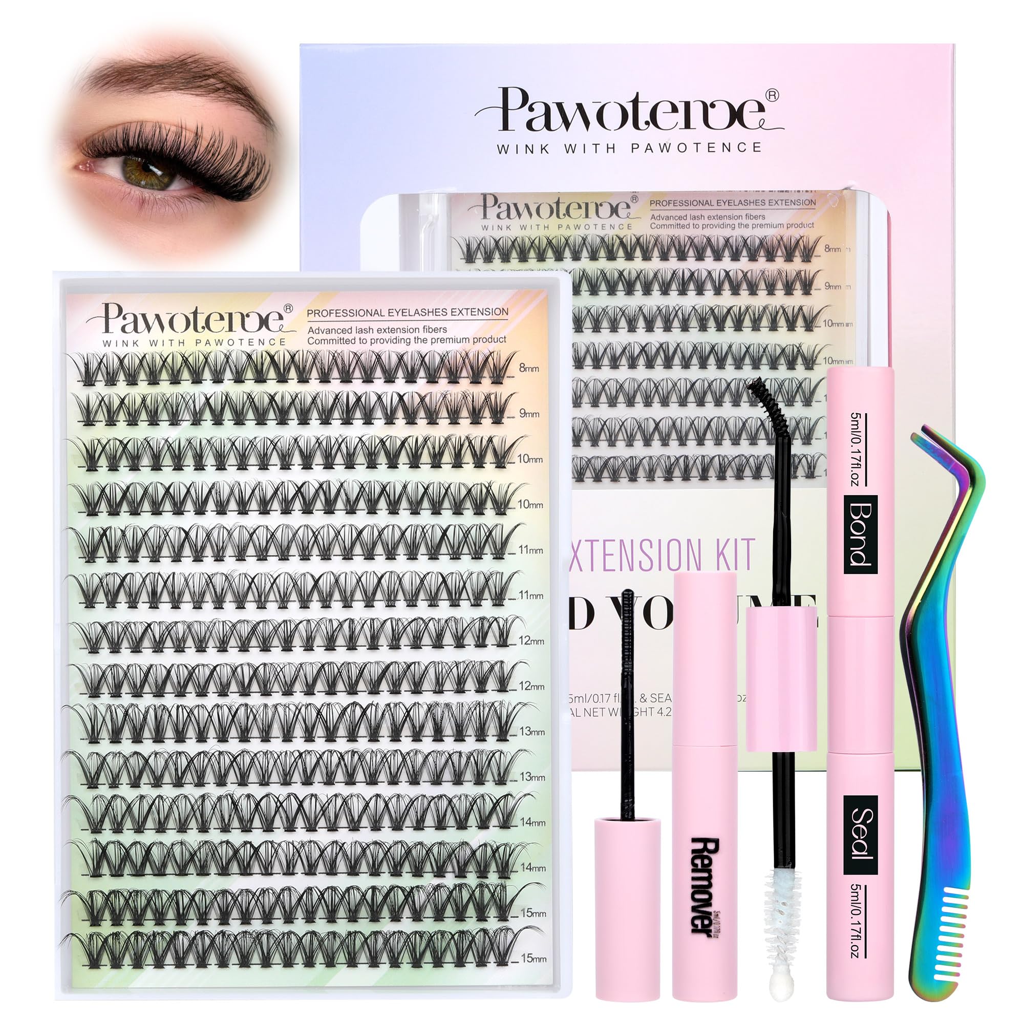 Pawotence Lash Extension Kit DIY 280pcs Individual