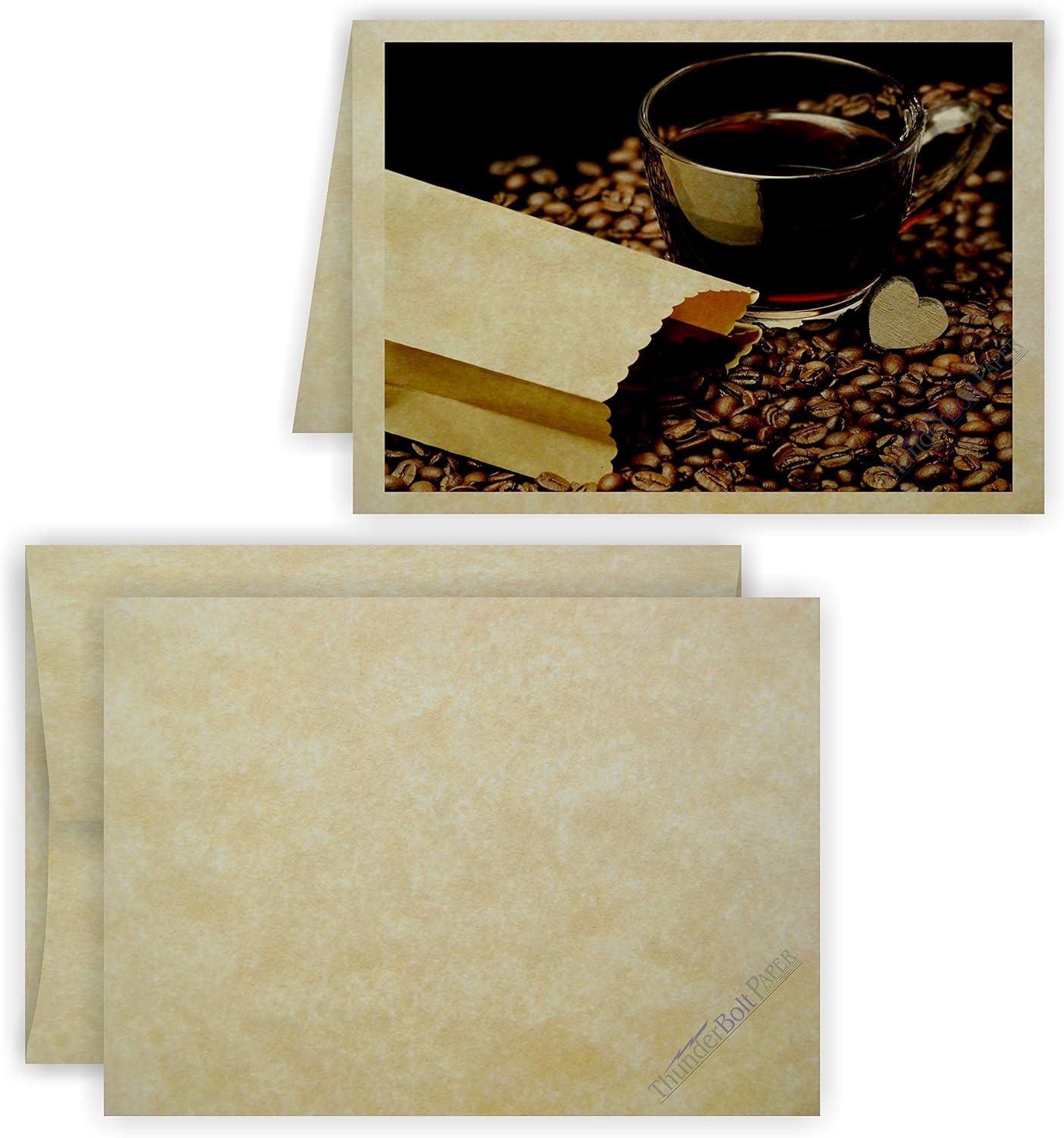 4X6 Folded Size with A-6 Envelopes - Aged Parchment - 25 Sets (6X8 Cards Scored to Fold in Half) Matching Pack - Invitations, Greeting, Thank You, Notes, Holidays, Weddings, Birthdays, Announcements : Office Products