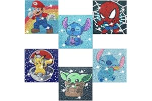 ACELII 5D Diamond Painting Kits for Kids,DIY 6 Pack Diamond Art Kits for Kids 9-12 Girls,Paint by Diamond Dots Big Gem Arts for Kids 6-8-10 Boys 6x6 inch