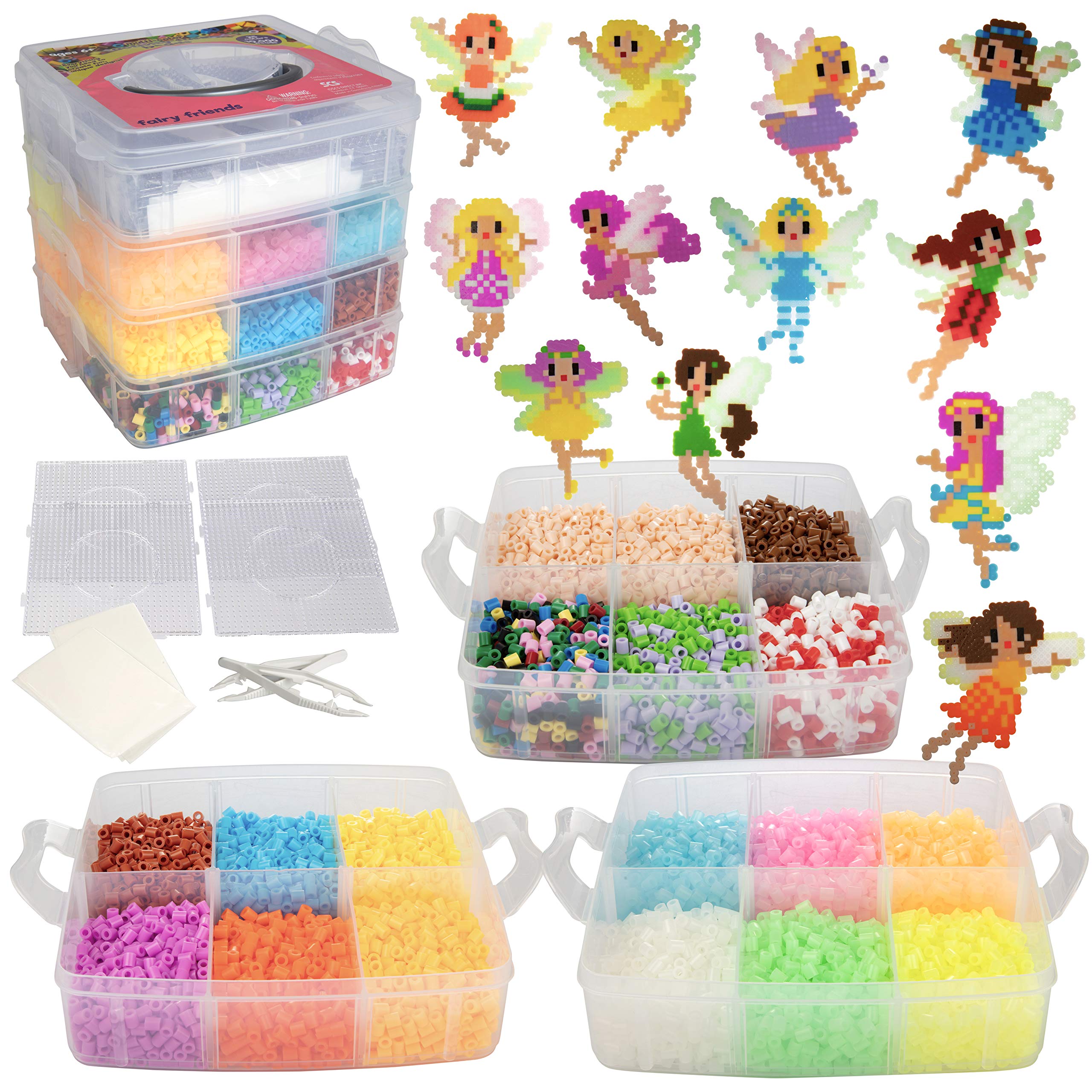 Buy 10,000pc Fuse Bead Fairy Kit w Carrier CASE25 Colors, 12 Unique