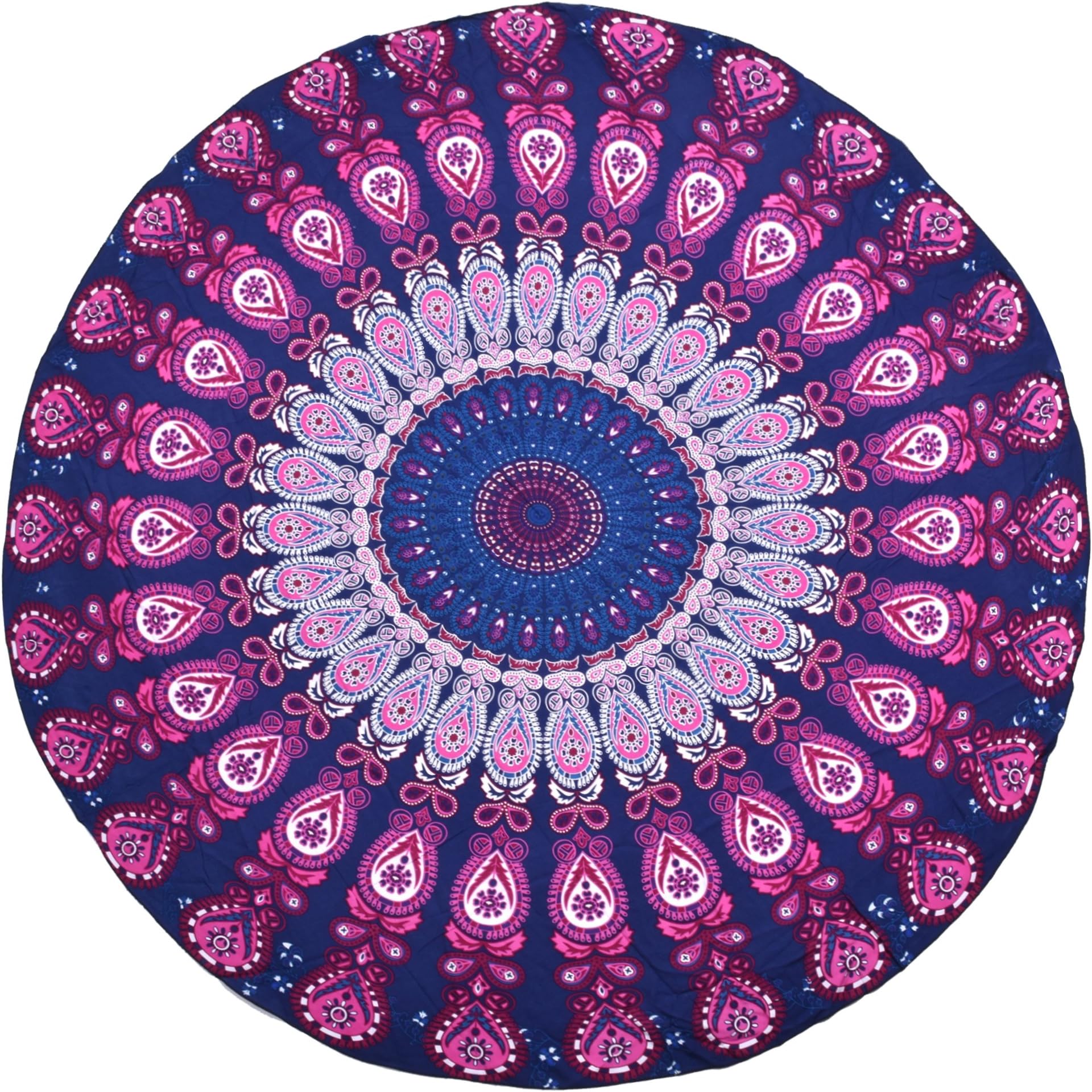 Paladineer Round Beach Throw Beach Towel Picnic Mat Cotton Bohemian Mandala Roundies