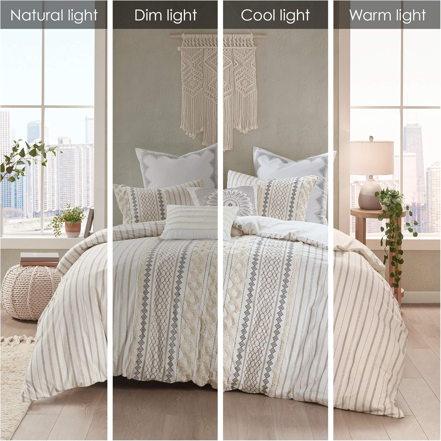INK+IVY Imani Cotton Comforter Mini Set, Ivory: Furniture & Decor