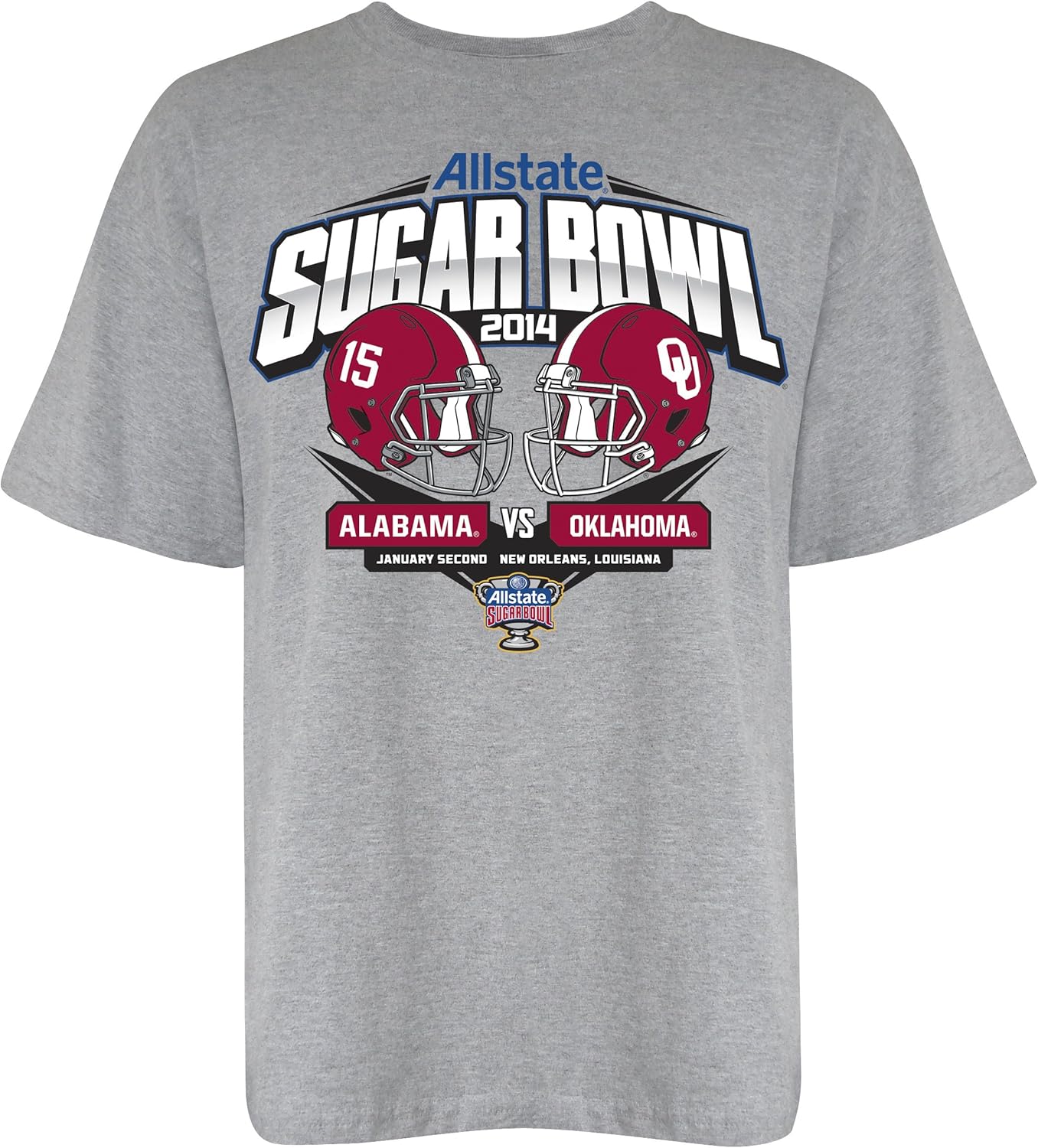 Alabama Crimson Tide Vs Oklahoma Sooners 2014 Sugar Bowl T Shirt 2XL
