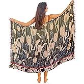 Long Sarong for Women Smooth and Silky Cotton Beach Pareo Bikini Swimsuit Cover Up Tapestry Wall Hanging - Wrap Skirt