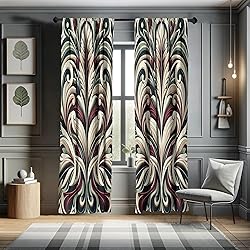 Ambesonne Leafy Art Window Curtains Pack of