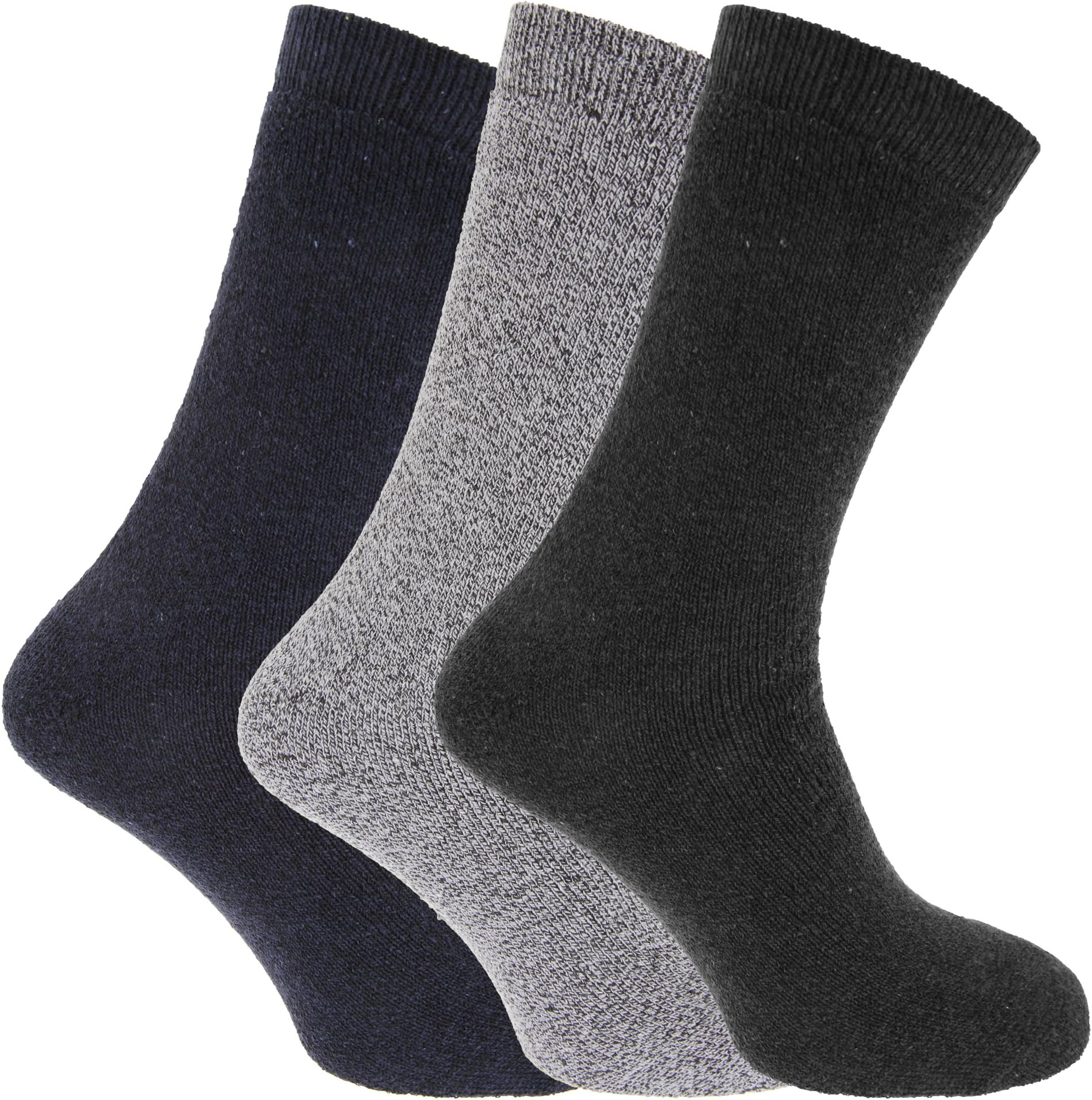 Storm Ridge Mens Cotton Rich Boot Socks (Pack Of 3) (UK 7-11, Euro 41-46) (Grey/Black/Navy)