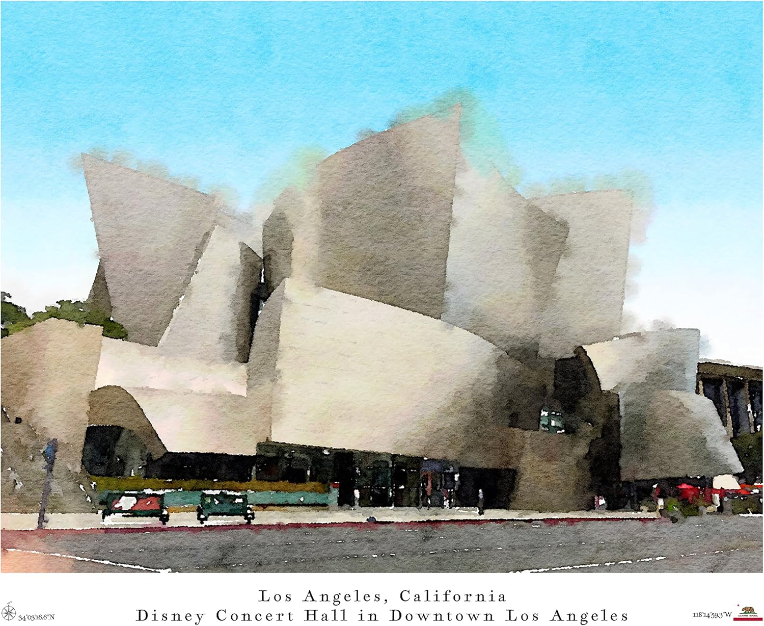 Los Angeles, California, Fine Art Print. Titled"Disney