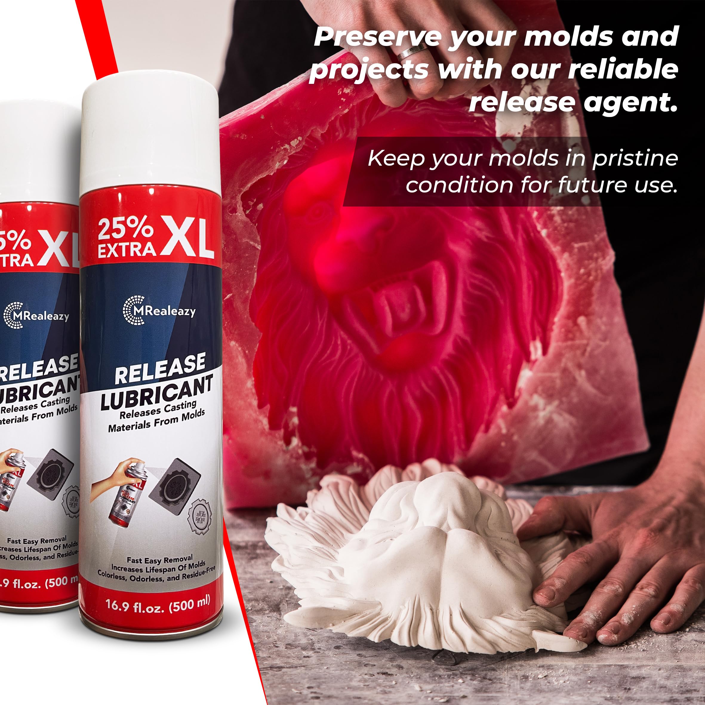 Silicone Mold Release Spray (Silicone-Based) (16.9 floz/500ml) - Resin & Epoxy Release Agent for Smooth Mold Removal with Ease, Universal Use on Almost All Molds