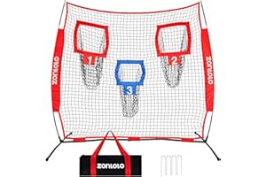 Zonlolo 6x6ft Football Training Net, Football Throwing Net with 3 Target Pockets, Portable QB Throwing Practice Equipment with Small Carry Bag,Most Suitable for Kids