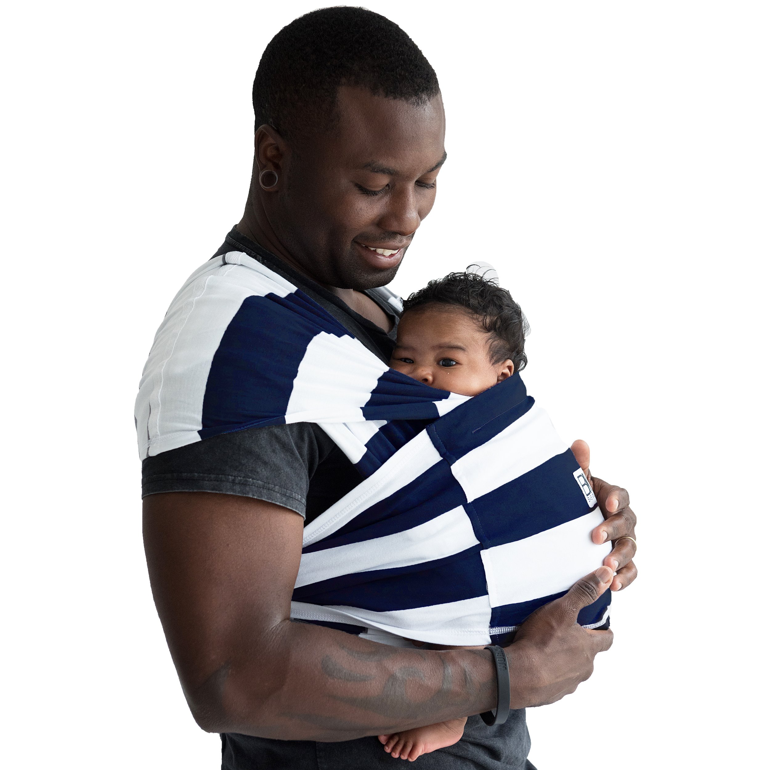 Baby K'tan A Wrap Without The Wrapping, Large, Navy and White