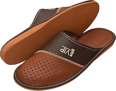mens leather slippers amazon
