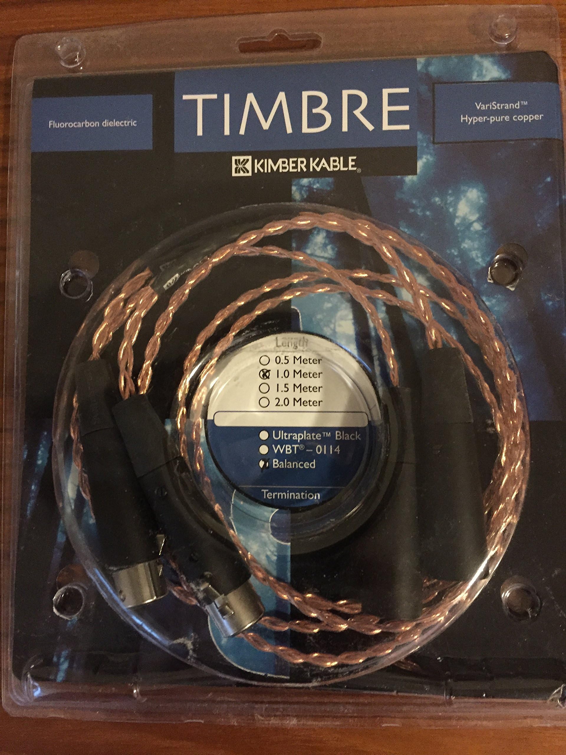 Kimber Kable Timbre Audio Interconnect with Balanced Silver Plated XLR Type Connectors (1.0 Meter)