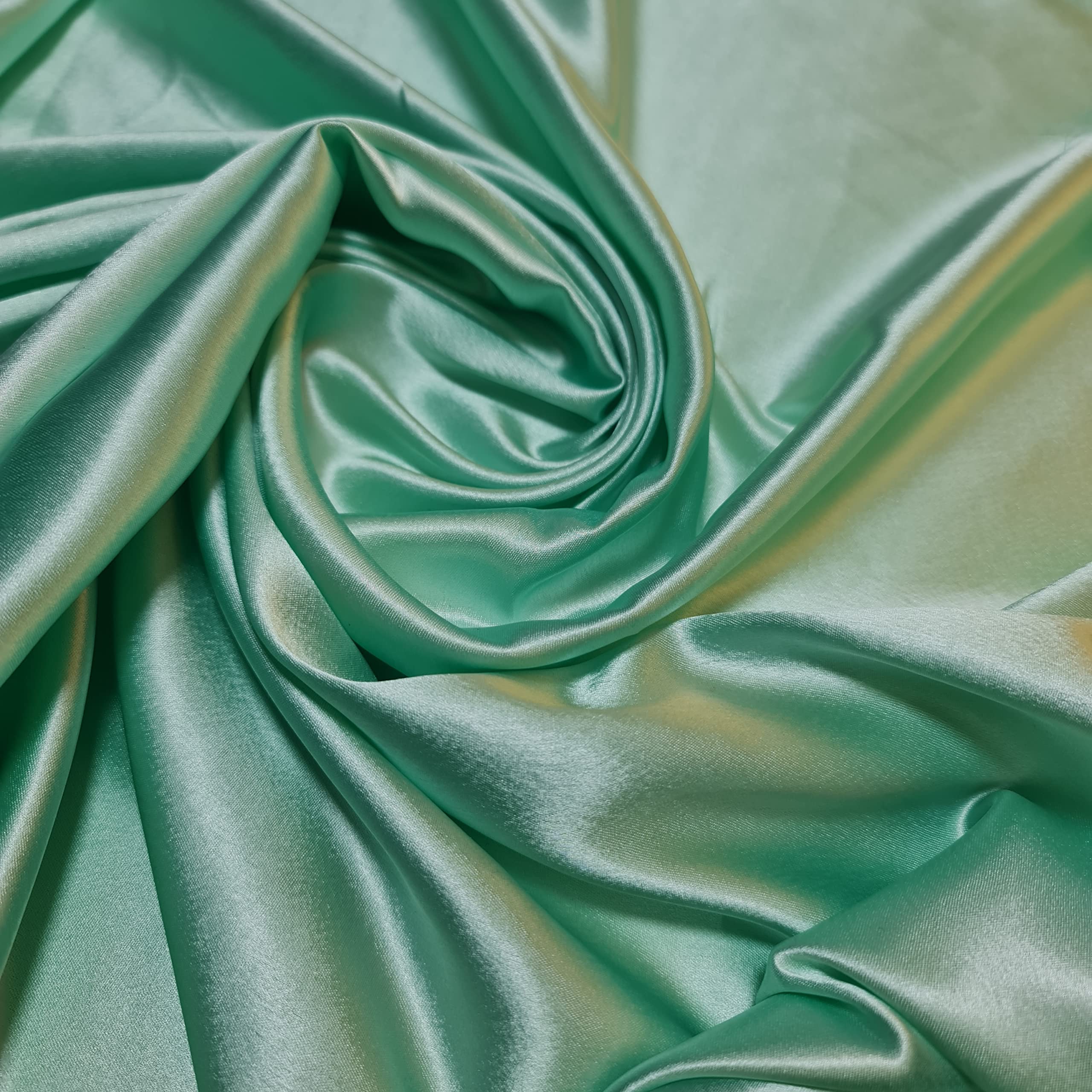 Glossy Charmeuse Silk Satin Bridal Dress Polyester Lining Craft Fabric 44" Meter (2 Meter, Mint)