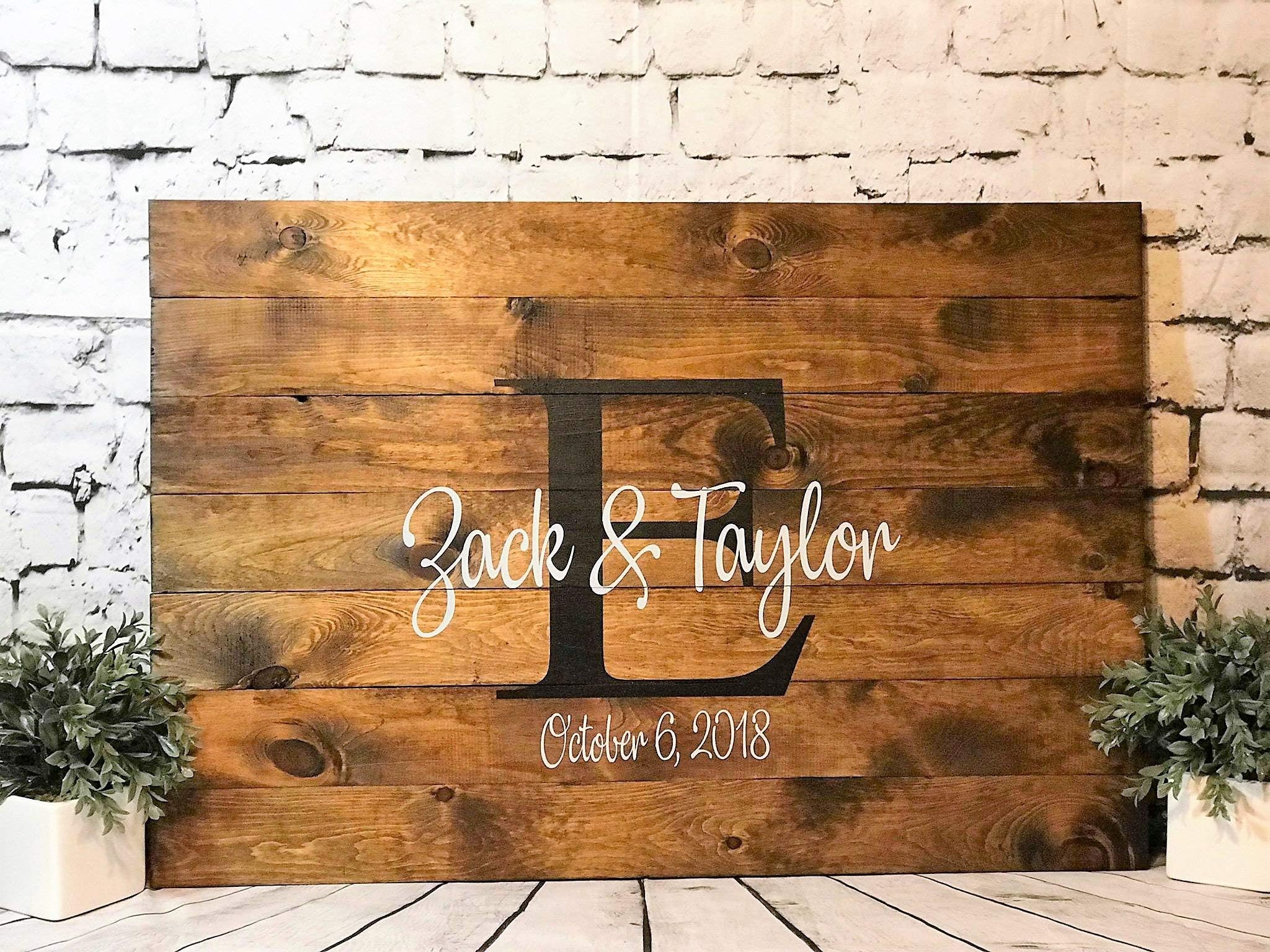 weewen Rustic Wooden Wedding Guest Book Alternative Wooden Guestbook Wedding Gift Personalized Gift for Newlyweds Rustic Barn Wedding Decor Home Wood Sign Funny Craft Wall Decor Plaque