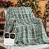 Homemate Heated Blanket Electric King Size - 100“x90“ Heating Blanket with 10 Fast Heat Levels 8 Hours Auto Off Ultra Soft Cozy Flannel Over-Heated Protection ETL Certification Keep Warming in Home