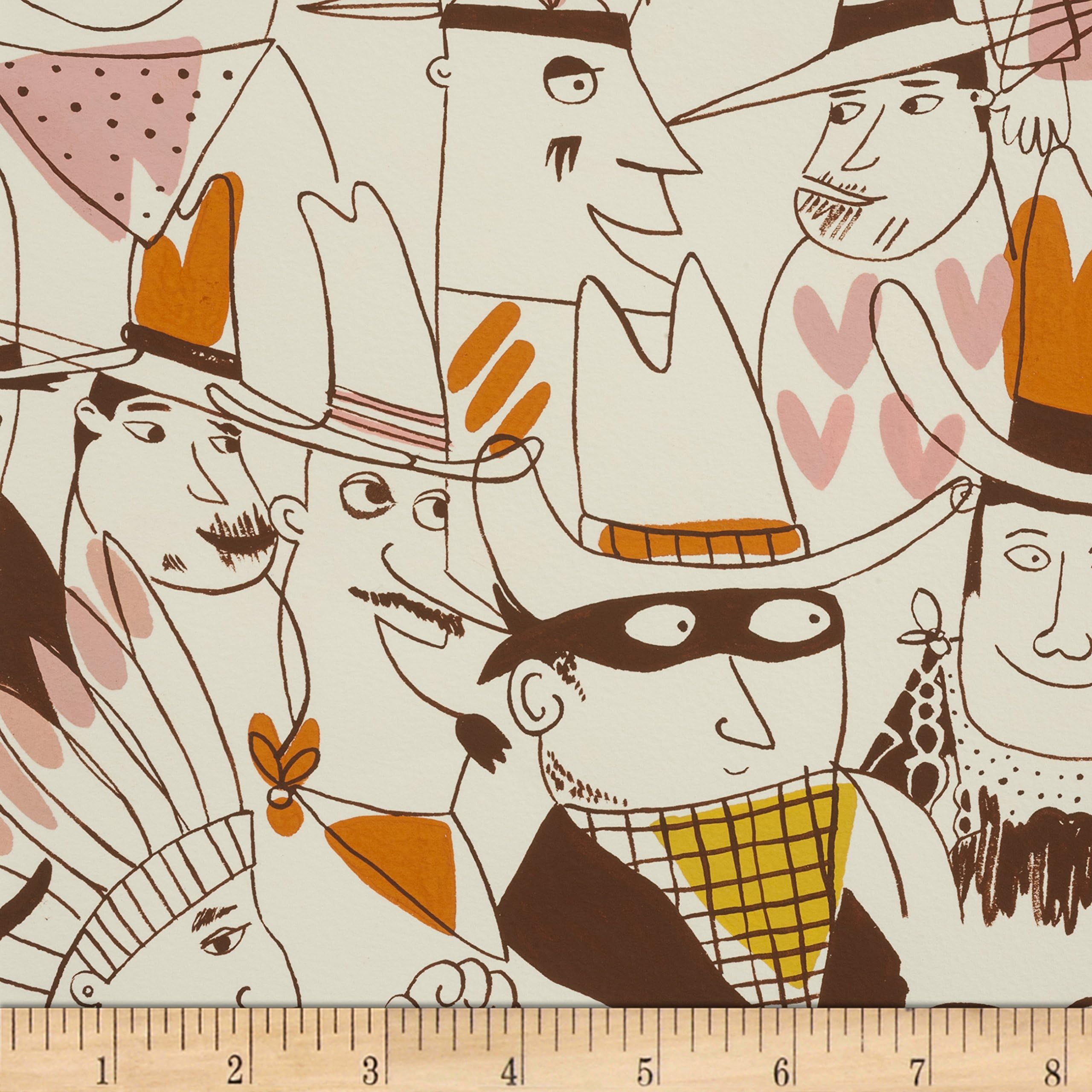 Alexander Henry Quilt Fabrics Cowboys and Indians Pink Quilt Fabric by the Yard, Pink