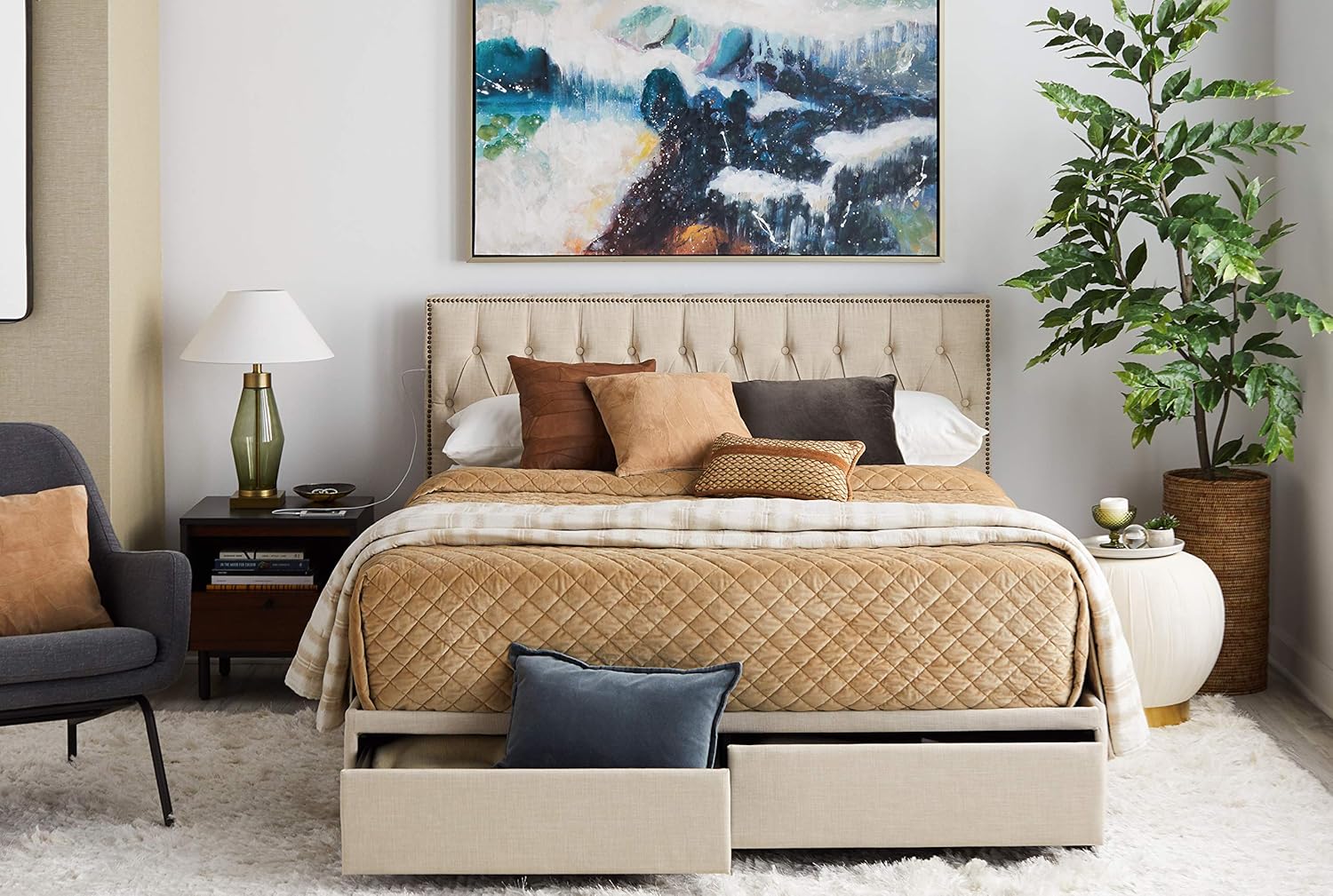 Best Tufted Headboard Queen With Usb