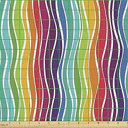 Ambesonne Rainbow Fabric by The Yard, Colorful