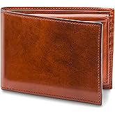Bosca Men's Leather Wallet with Removable ID Passcase - Bifold Wallet for Men With 8 Card Slots, Premium Hand-Stained Leather With Gift Packaging, Amber Brown